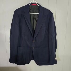 NWT Isaia Capri Blazer Mens Size 54 8R Navy Blue Textured Two Button Sport Coat